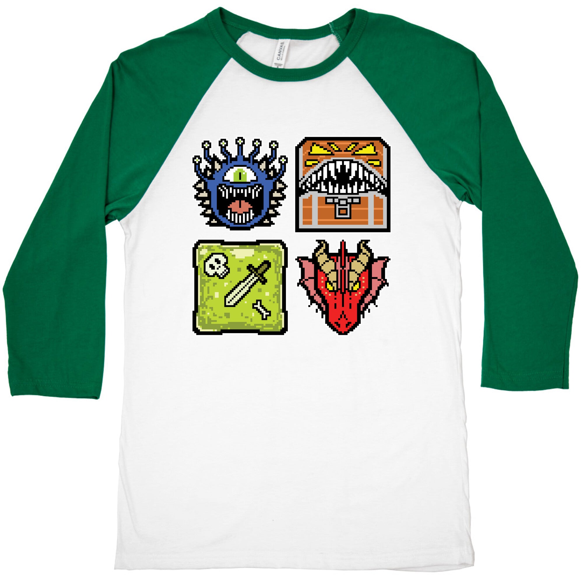 Pixel DnD Monsters Baseball Tee